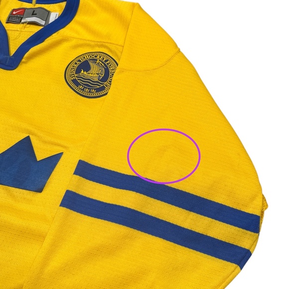 Vintage 90s Nike Sweden National Hockey #7 Nagano Olympics 1998 Jersey Mens L - Picture 8 of 15
